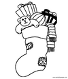 laminas para colorear dibujos de calcetines de navidad 01